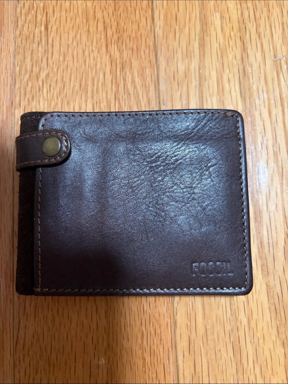 Fossil Dark Brown Leather Snap Card pocket